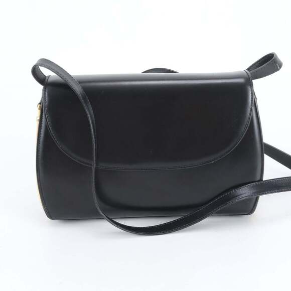GUCCI Handbags - Vintage Old Gucci Leather Shoulder Bag, Crossbody Black Tote Bag for Women